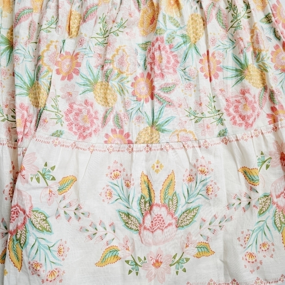 Rachel Zoe 100% Cotton Fully Lined Pull On Floral Maxi Skirt 4 Colorful Rare New - Picture 5 of 16